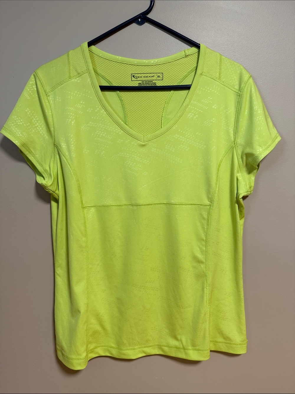 Champion Women’s Neon Lime V‑Neck Short Sleeve Performance Tee